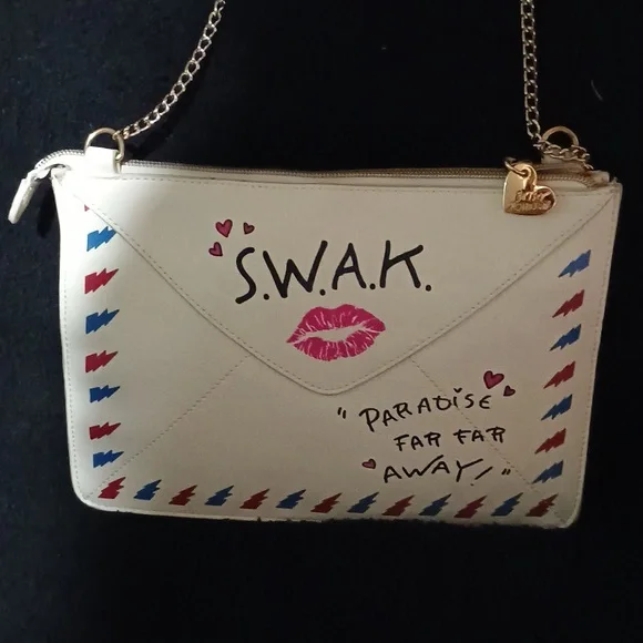 Betsy Johnson Love Letter S.W.A.K. Cross body Handbag Purse - Picture 4 of 8
